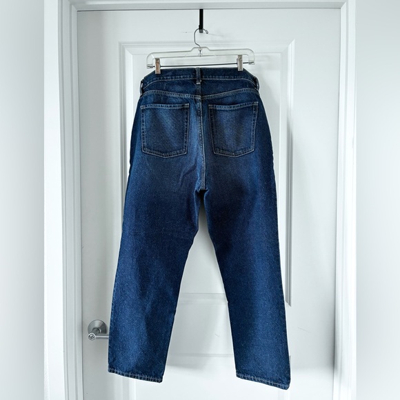 Old Navy Extra High-Rise Sky-Hi Straight jeans, women’s size 12 Dark Wash Faded - Picture 3 of 3